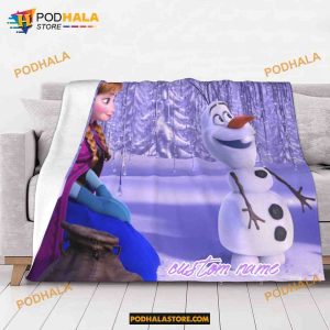 Disney Once Upon a Snowman Custom Name Blanket, Disney Gift Ideas