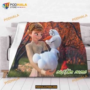 Disney Once Upon a Snowman Custom Name Blanket, Disney Presents