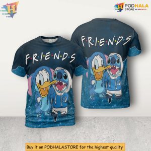 Disney Stitch And Donald Duck Are Friends 3d Shirt