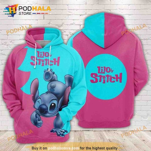 Disney Stitch And Lilo Over Print 3d Hoodie Sweatshirt