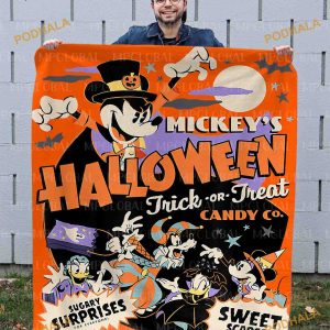 Disney Trick Or Treat Mickeys Halloween Blanket, Disney Candy Co Halloween Quilt