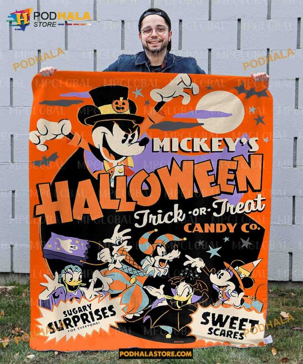 Disney Trick Or Treat Mickeys Halloween Blanket, Disney Candy Co Halloween Quilt