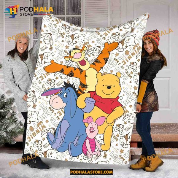 Disney Winnie The Pooh Blanket, Cartoon Pooh Bear Blanket, Disney Gift Ideas