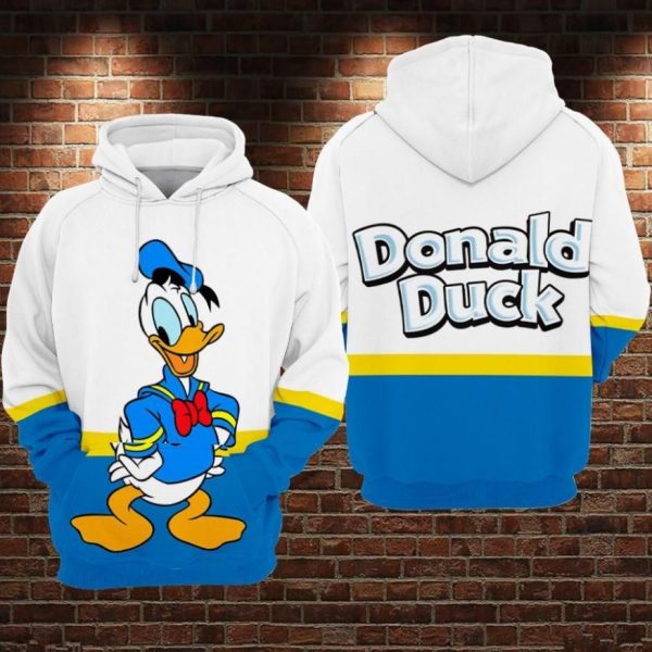 Donald Duck Movie Disney Over Print 3D Hoodie Sweatshirt