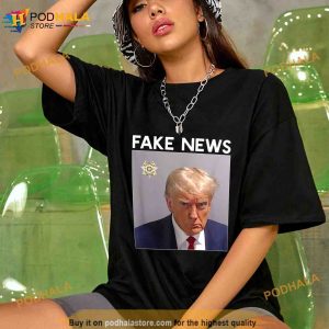 Donald Trump Mugshot Trump Mug Shot Fake News Unisex Trending Shirt