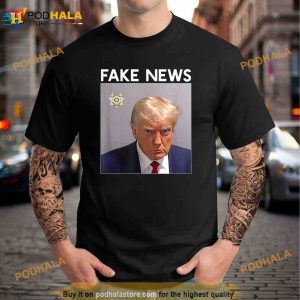 Donald Trump Mugshot Trump Mug Shot Fake News Unisex Trending Shirt 2