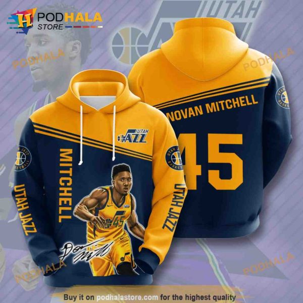 Donovan Mitchell Utah Jazz 3D Hoodie Sweatshirt