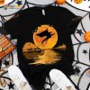Dragon Red Moon Bats Guitar Lake Halloween Shirt Hoodie
