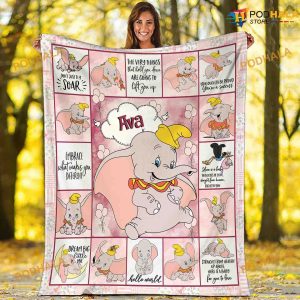 Dumbo Elephant Fleece Blanket, Dumbo Circus Bithday Gift For Kids Girls Boys