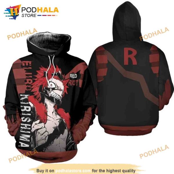 Eijirou Red Riot My Hero Academia Anime Manga 3D Hoodie