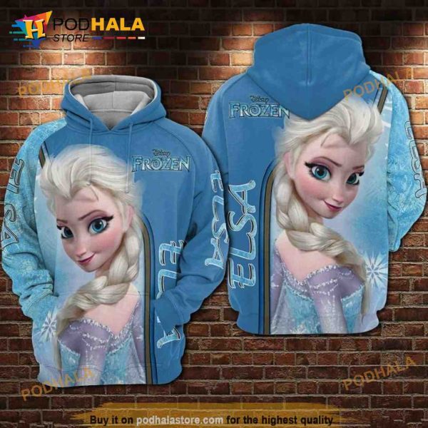 Elsa Cartoon Frozen Movies Disney All Over Print Disney 3D Hoodie