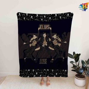 Elvis-Presley Concert King Of Rock n Roll Quilt, Elvis Blanket Gift For Fans