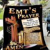 Emt's Prayer Amen Fleece Blanket, Christian Bible Verse Blanket