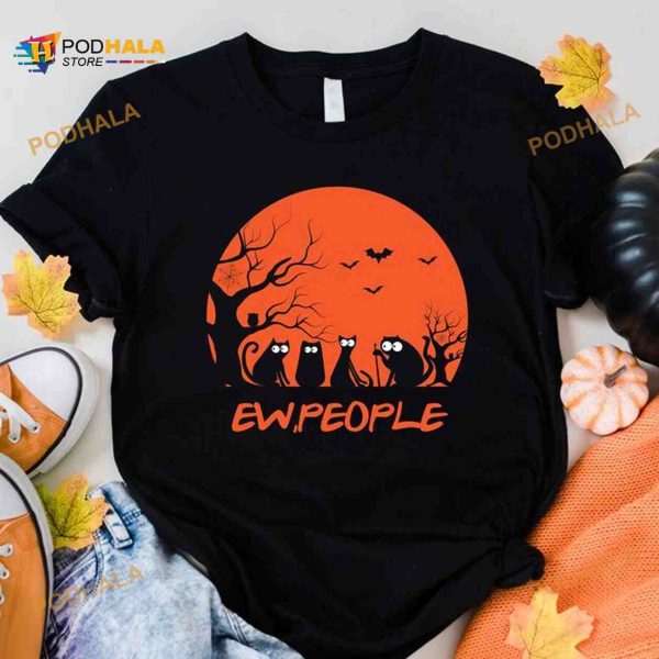 Ew People Black Cat Halloween Shirt Hoodie