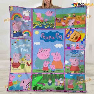 Family Pig Fleece Blanket, Birthday Gift For Kids, Blues Clues Lovers Gift