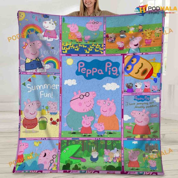 Family Pig Fleece Blanket, Birthday Gift For Kids, Blues Clues Lovers Gift