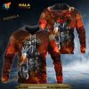Fire Biker Hunter Man Skull 3D Hoodie Sweatshirt, Halloween Gift Ideas