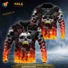 Fire Head Gold Teeths Skull 3D Hoodie Sweatshirt, Halloween Gift Ideas