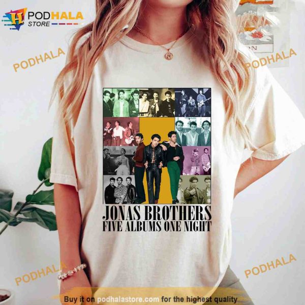 Five Albums One Night Tour Shirt, Jonas Brothers Concert TShirt, Joe Jonas, Nick Joe, Kevin Jonas