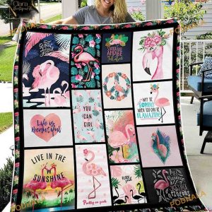 Flamingo Gift Fleece Blanket, Quilt, Wildlife Animals Lovers Quilt