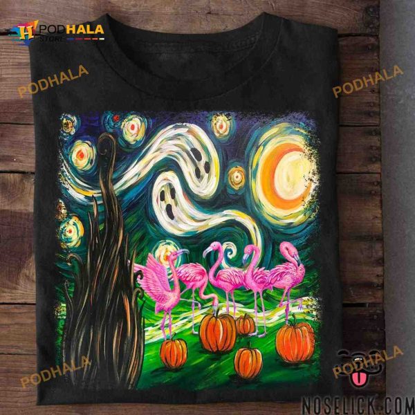 Flamingo In The Halloween Night Halloween Costume Halloween Night Shirt Hoodie