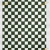 Forest Green Checkered Pattern Fleece Blanket, Quilt, Christmas Gifts