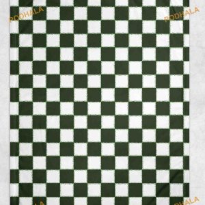 Forest Green Checkered Pattern Fleece Blanket, Quilt, Christmas Gifts