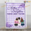 Forever Linked Together Custom Name Mother and Daughter Fleece Blanket, Quilt