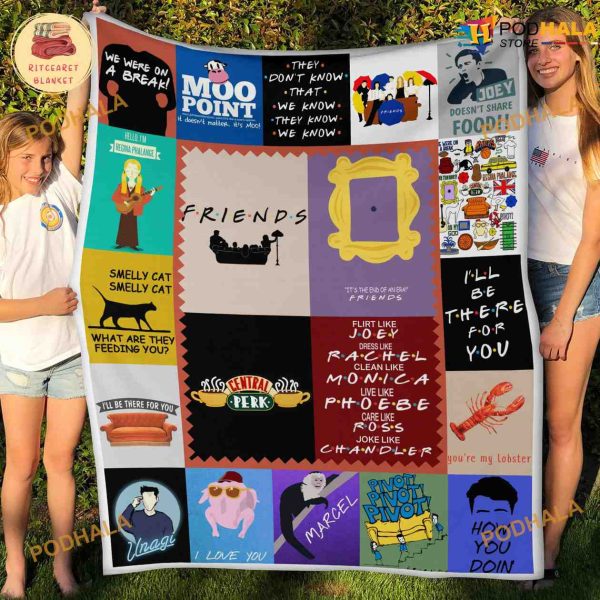 Friends TV Series Christmas Fleece Blanket, Quilt