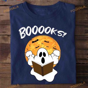 Ghost White Read Book Halloween Book Gift Boooooks! Shirt Hoodie