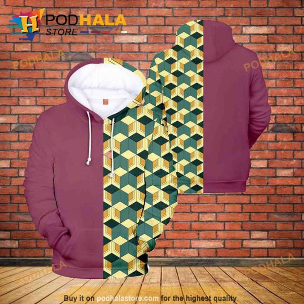 Giyu Tomioka 3D Hoodie All Over Printed, Kimetsu No Yaiba Demon Slayer Sweatshirt