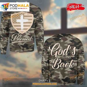 God's Blessed Got My Back Army Jesus Over Printed Sweatshirt 3D Hoodie 1