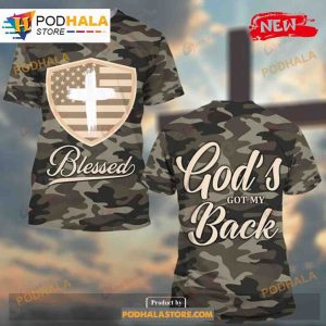 God's Blessed Got My Back Army Jesus Over Printed Sweatshirt 3D Hoodie 2