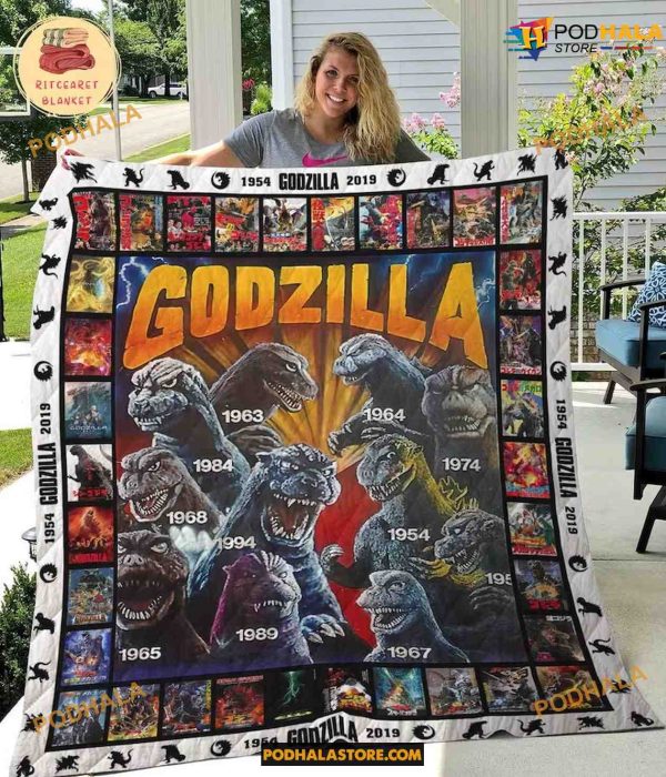 Godzilla All Version Monster Fleece Blanket, Quilt, Christmas Gifts