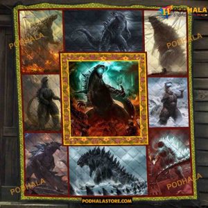 Godzilla Movie Character Fleece Blanket, Quilt, Christmas Gifts