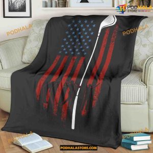 Golf Golfer American Flag Fleece Blanket, Quilt, Christmas Gifts