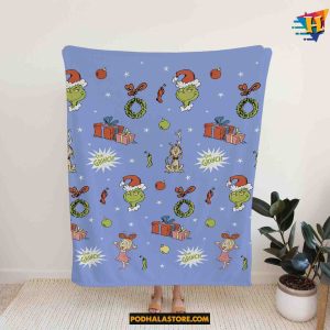 Grinkmas For Her Fleece Blanket, Grinch Quilt, Christmas Gifts
