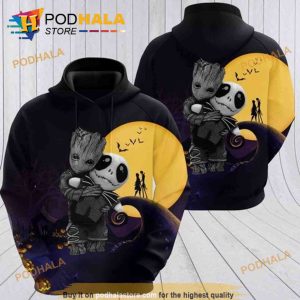 Groot Star Wars Jack Skellington Moon 3D Hoodie Sweatshirt