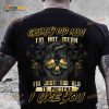 Grumpy Old Man I'm Not Mean I'm Just Too Old To Pretend I Like You Halloween Scary Skull Shirt