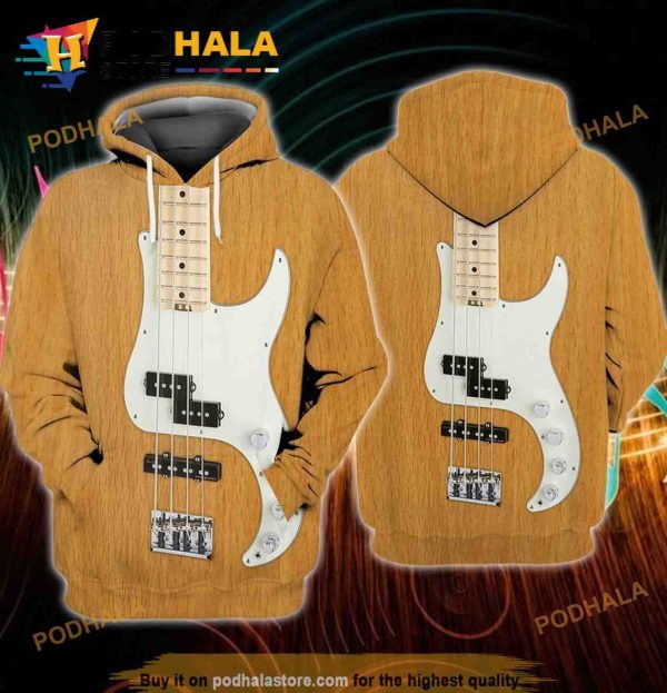 Guitar Bass All Over Print 3D Hoodie, Christmas Gifts