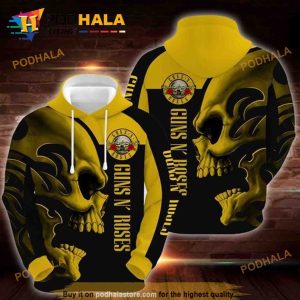 Gunn N Roses Logo Skull Art 3D Hoodie, Christmas Gifts