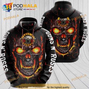 Guns N Roses Black Skull 3D Hoodie, Christmas Gifts