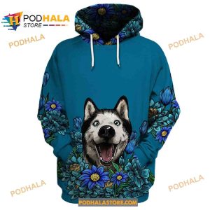 HUSKY Floral Printing Limited Edition 3D Hoodie Sweatshirt Shirt 1