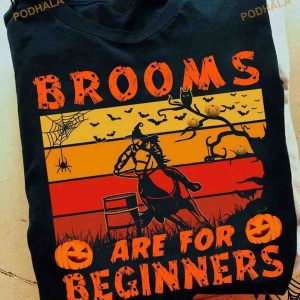 Halloween Barrel Racing Horse Brooms Are For Beginners Shirt Hoodie