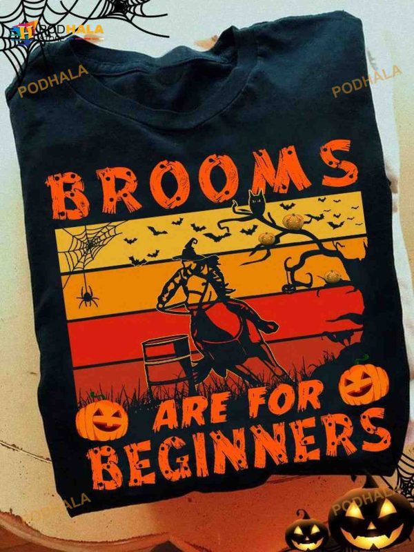 Halloween Barrel Racing Horse Brooms Are For Beginners Shirt Hoodie