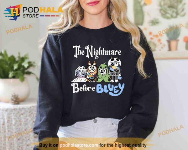 Halloween Bluey Shirt, The Nightmare Before Blue Halloween Sweatshirt