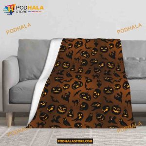 Halloween Boo Pumpkin Blanket, Funny Halloween Gift ideas