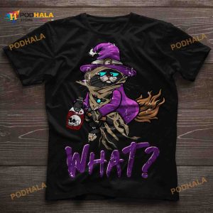 Halloween Cat Witch Cat Riding Broom Witch Broom Halloween Shirt Hoodie