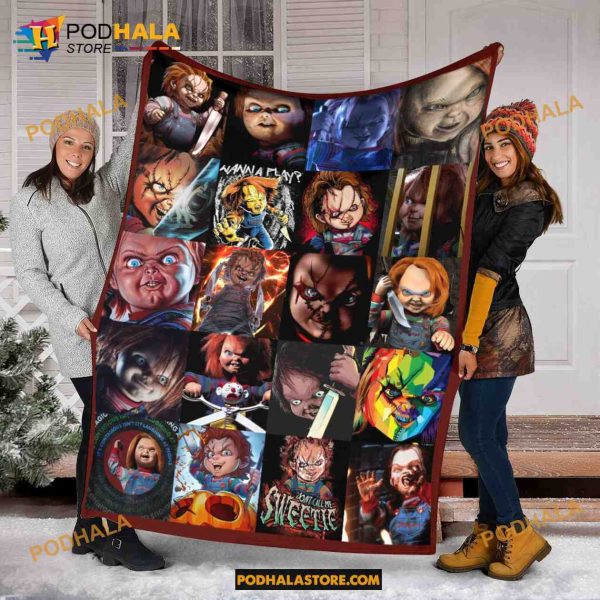 Halloween Chucky Blanket, Play It Horror Character Blanket, Halloween Quilt