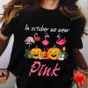 Halloween Flamingo Pumpkin In October We Wear Pink Halloween Shirt Hoodie